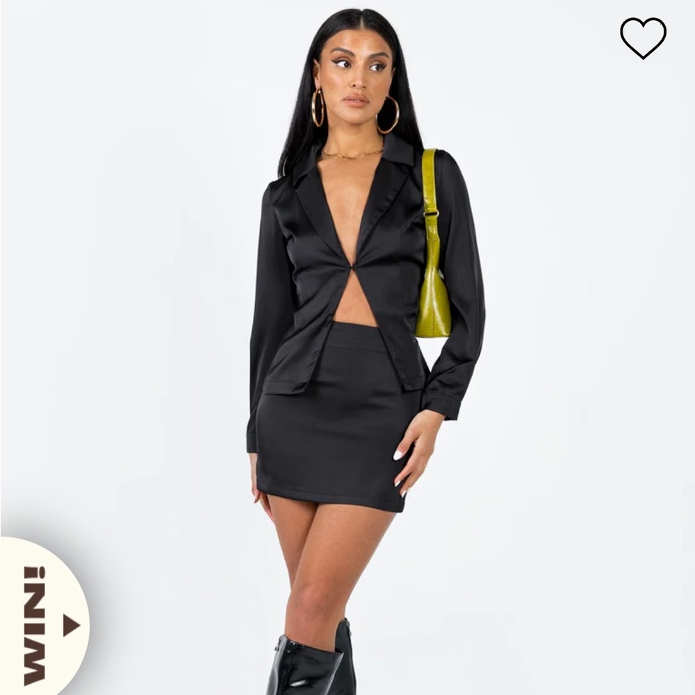 Eileen Black Satin Skirt